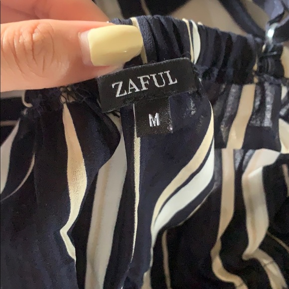 Navy romper with stripes - Picture 2 of 2